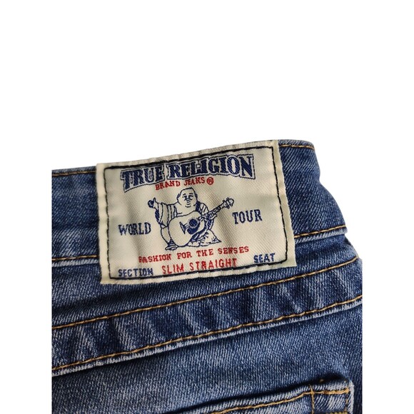 TRUE RELIGION WOMEN`S SLIM STRAIGHT WFLP JEANS SIZE 31 IN BKYM SAVAGE SALN - Picture 14 of 15